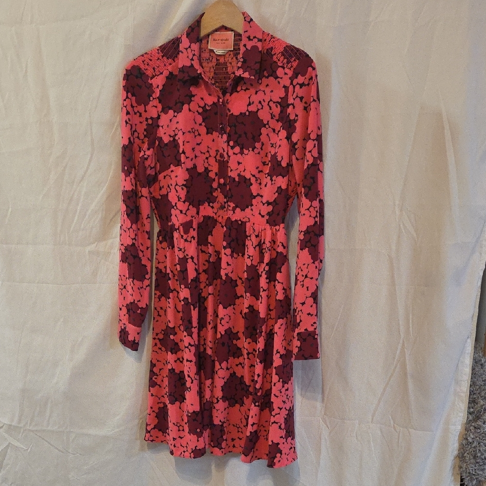 Kate Spade Vibrant Pink and Purple Long Sleeve Dress